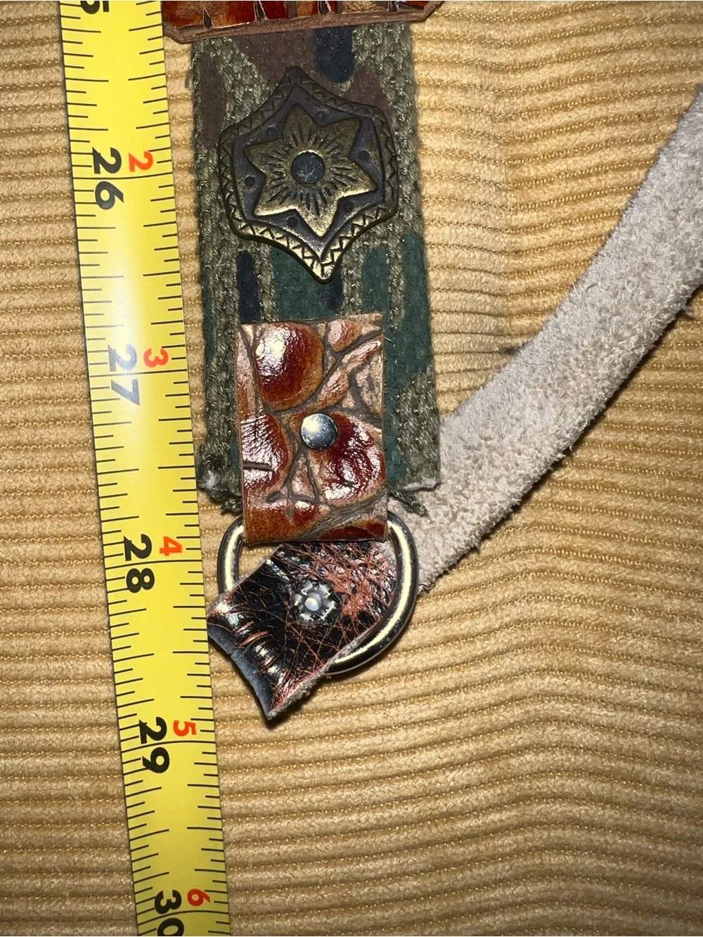 Leather accent belt